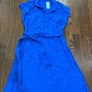 LOFT Vibrant Blue Midi Dress